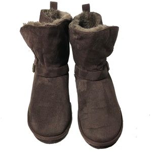 Aeropostale Chocolate Brown Suede Boots w/Buckles
